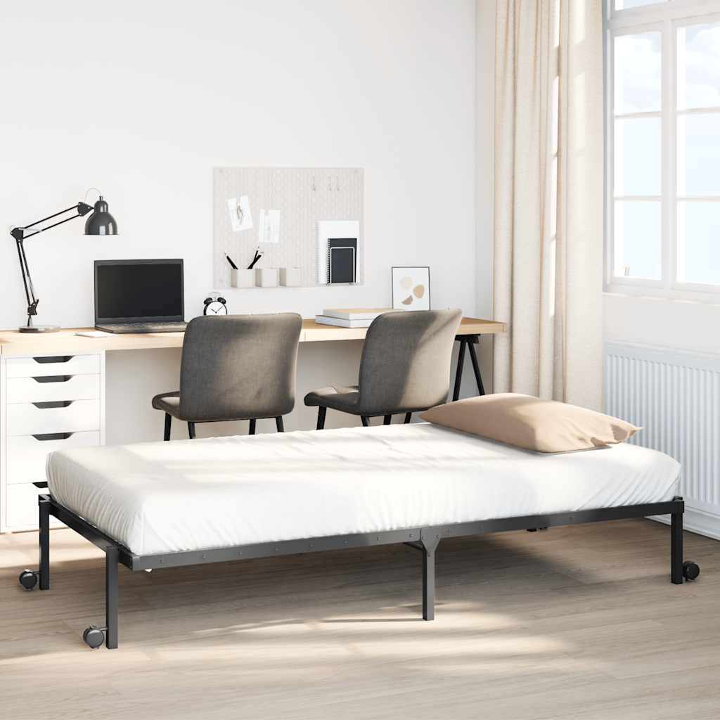 Bed Frame without Mattress Foldable Black 100x190 cm Steel