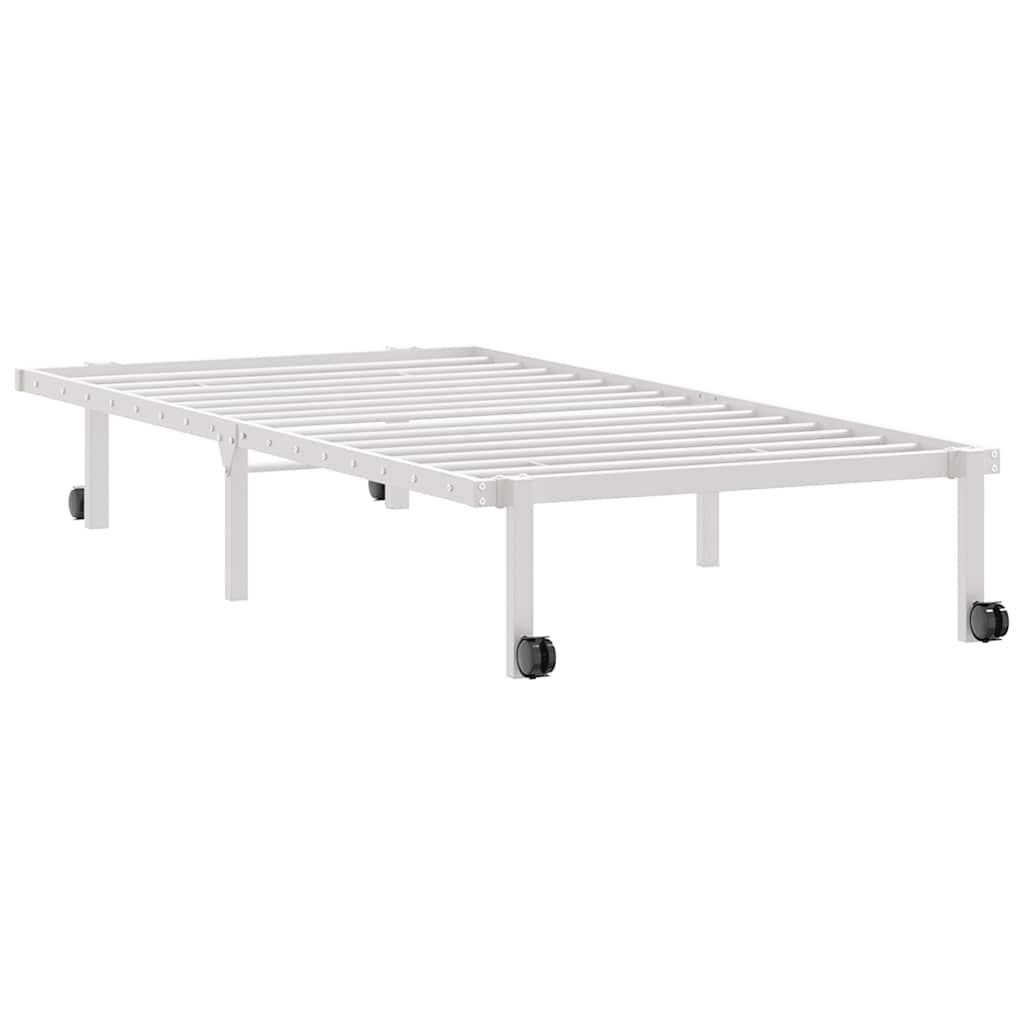 Bed Frame without Mattress Foldable White 90x190 cm Steel