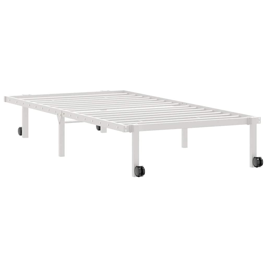 Bed Frame without Mattress Foldable White 90x200 cm Steel
