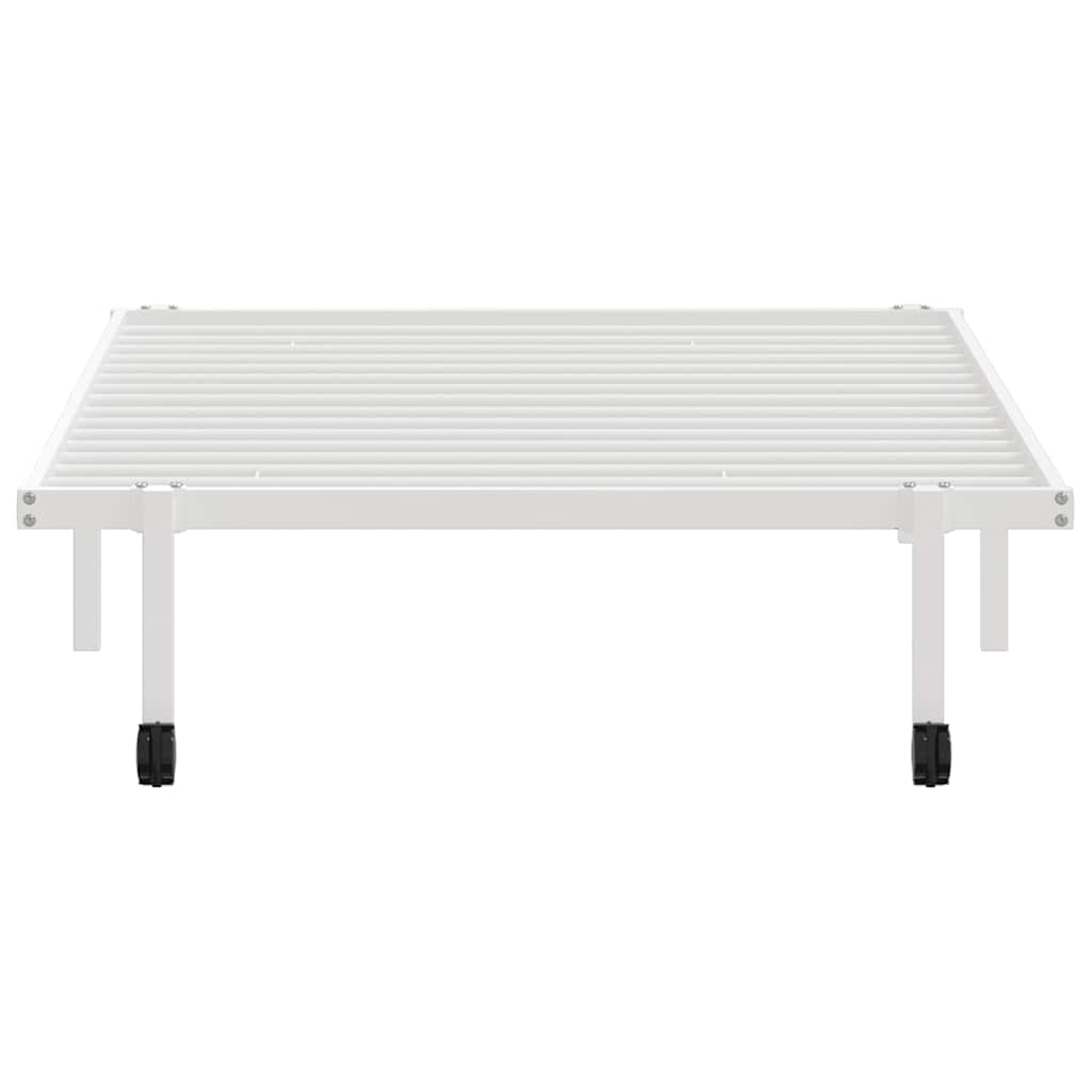 Bed Frame without Mattress Foldable White 100x190 cm Steel