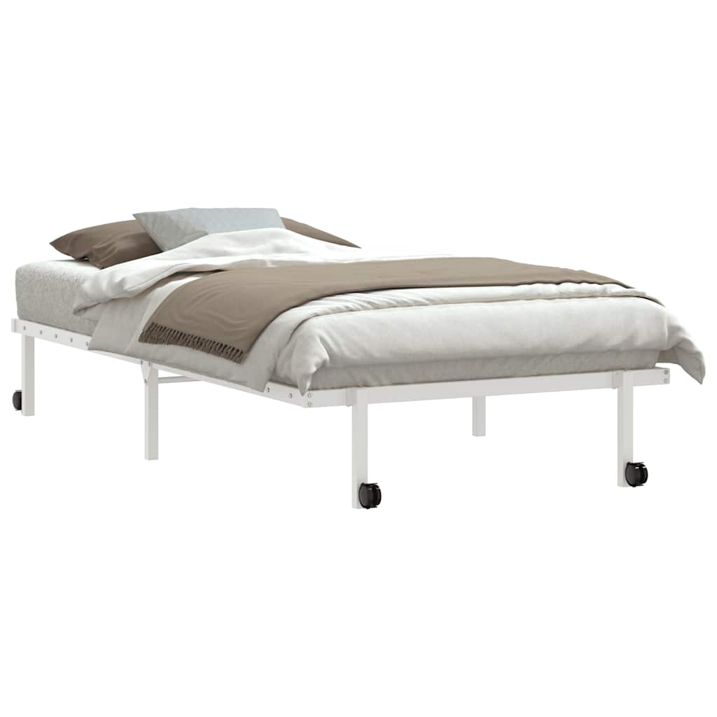 Bed Frame without Mattress Foldable White 107x203 cm Steel