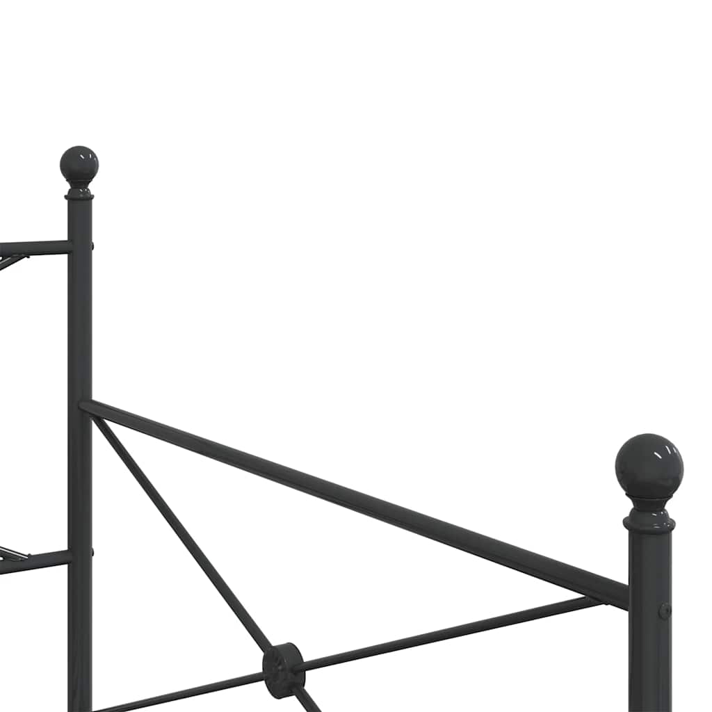 Day Bed without Mattress Black 100x190 cm Steel