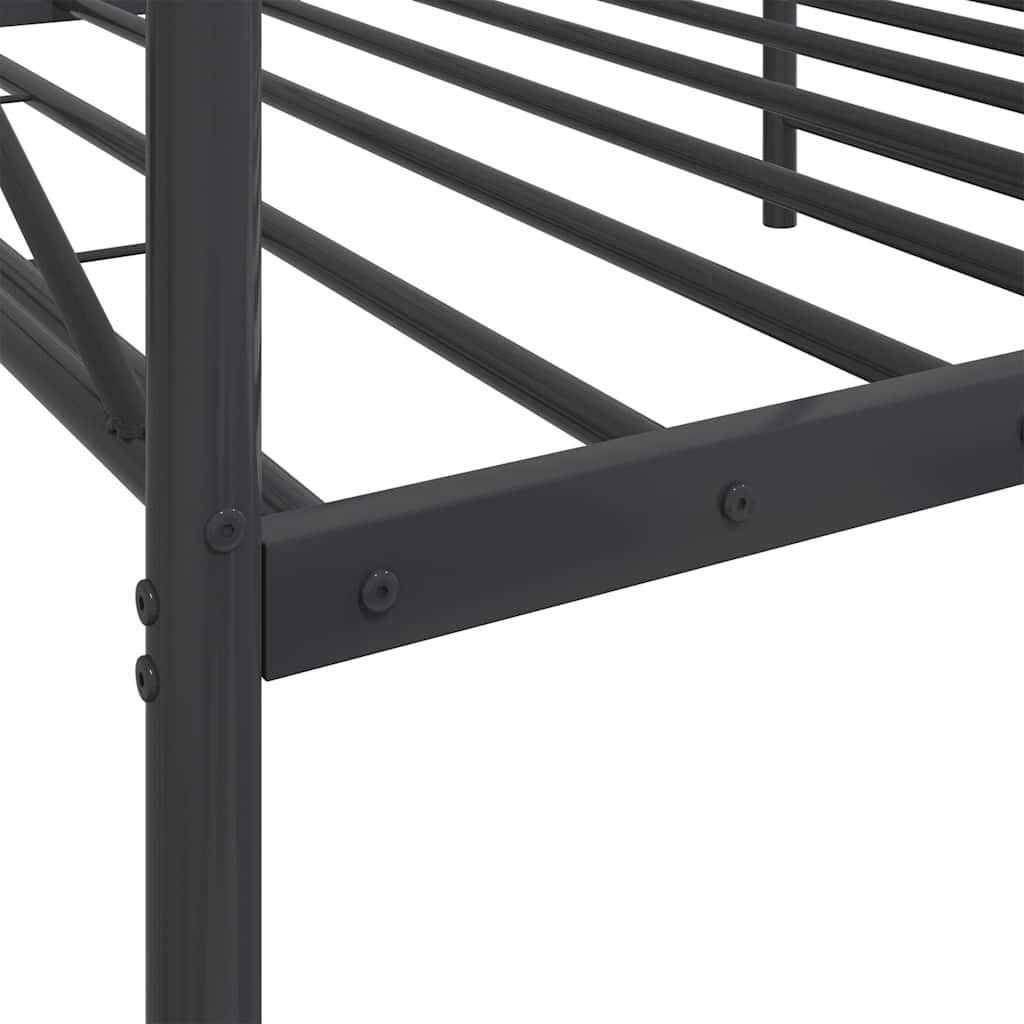 Day Bed without Mattress Black 100x190 cm Steel
