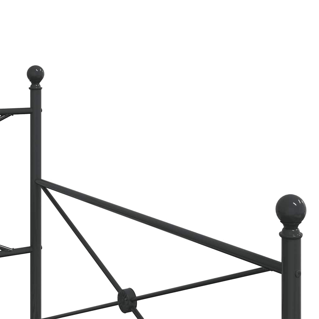 Day Bed without Mattress Black 100x200 cm Steel