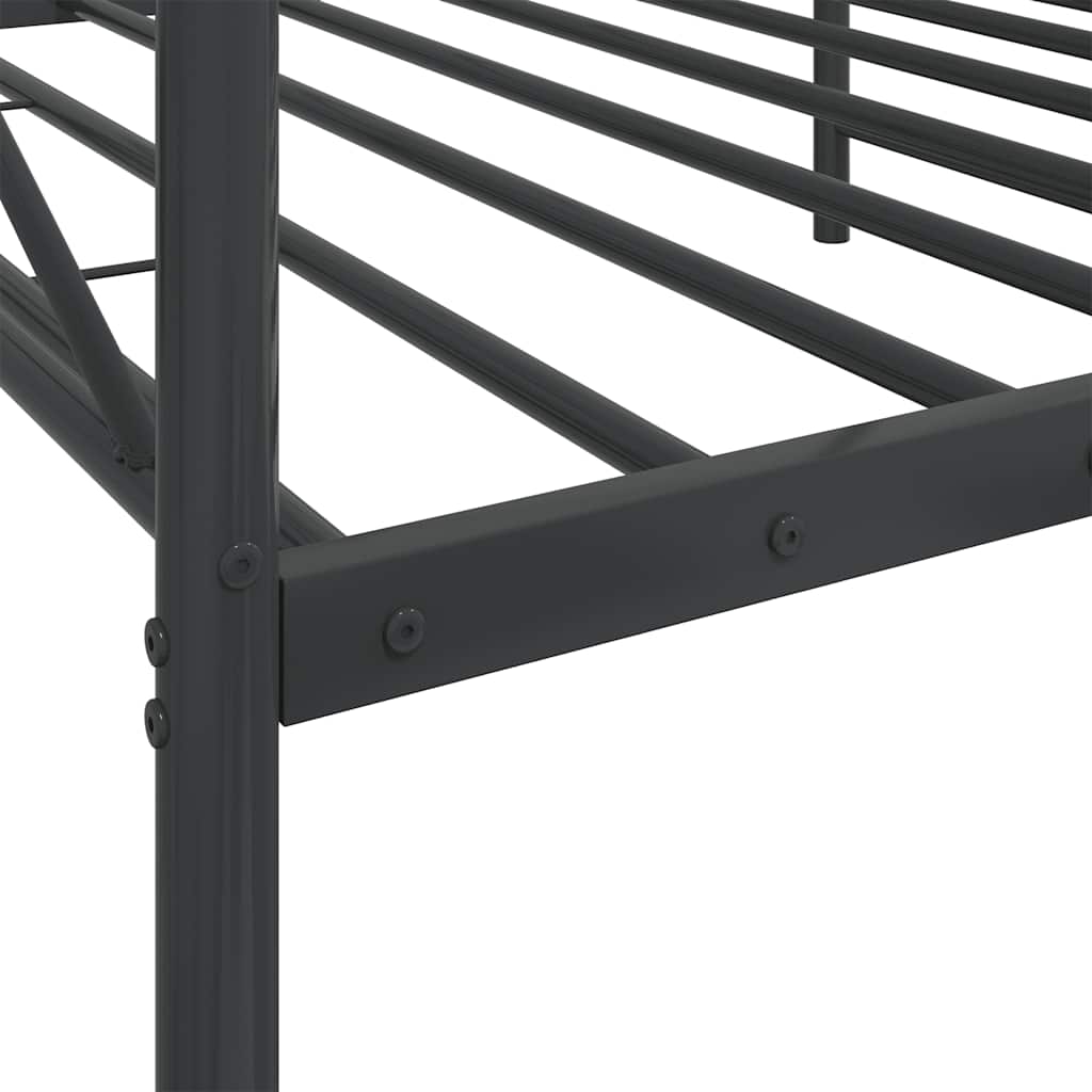 Day Bed without Mattress Black 100x200 cm Steel