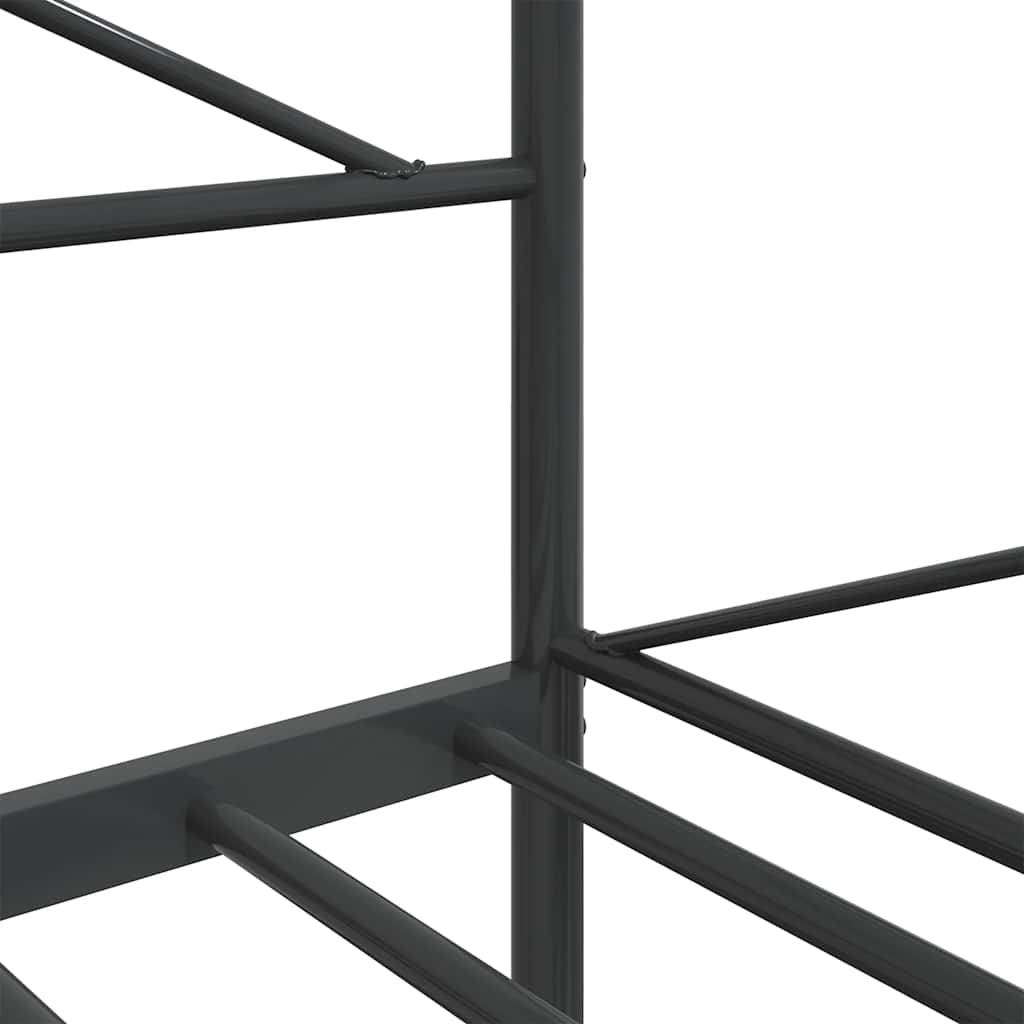 Day Bed without Mattress Black 100x200 cm Steel