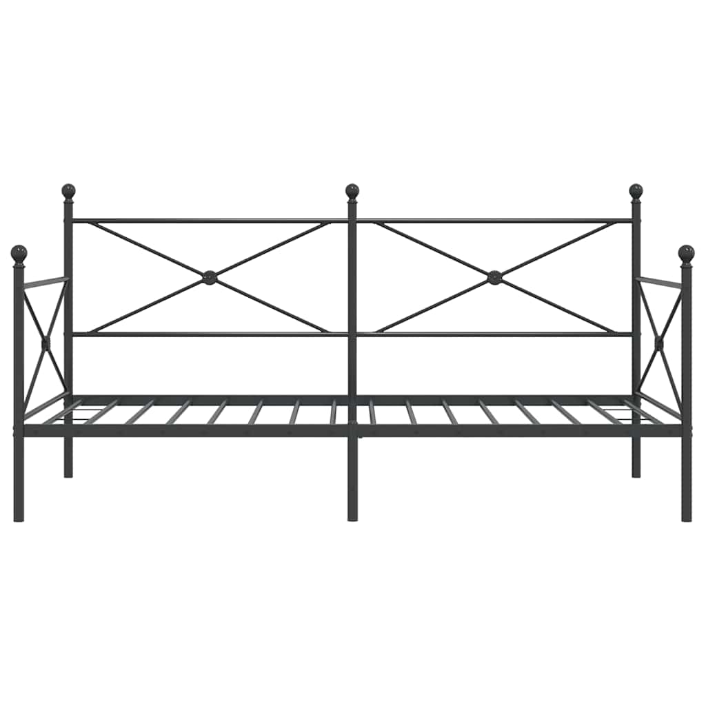 Day Bed without Mattress Black 107x203 cm Steel