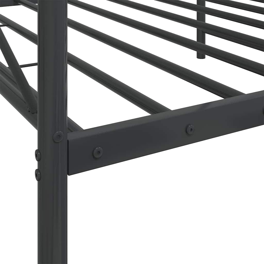 Day Bed without Mattress Black 107x203 cm Steel