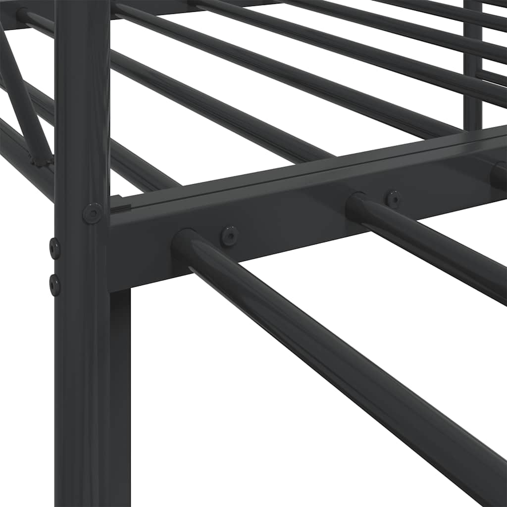 Daybed with Trundle without Mattress Black 90x200 cm Steel