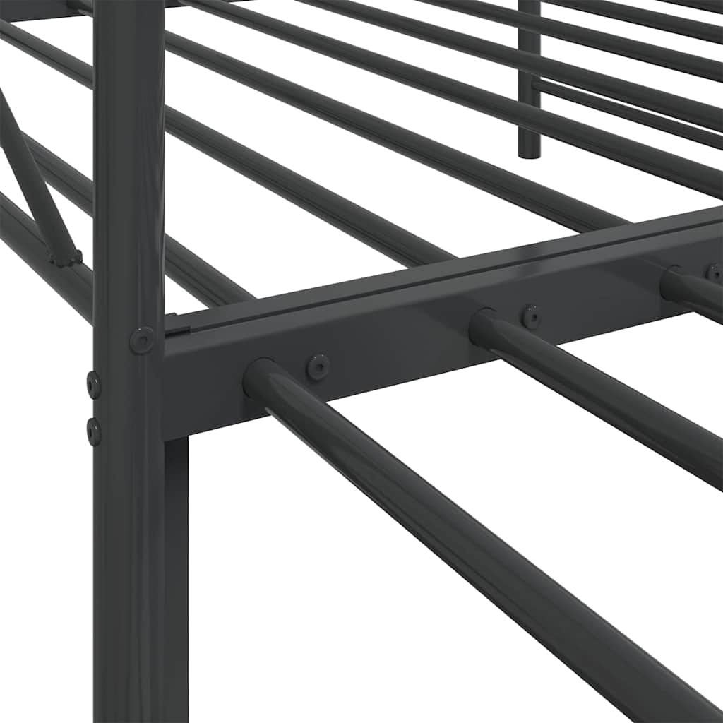 Daybed with Trundle without Mattress Black 107x203 cm Steel