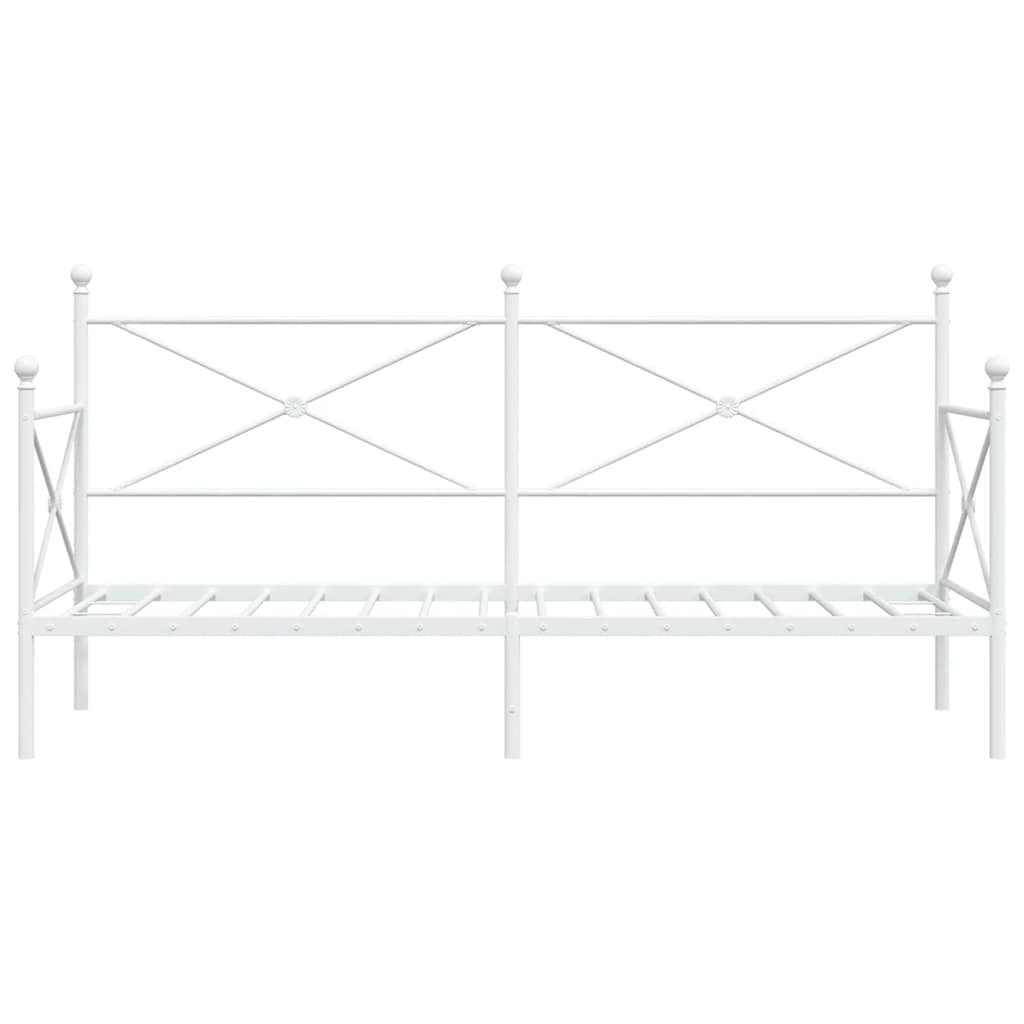 Day Bed without Mattress White 75x190 cm Steel
