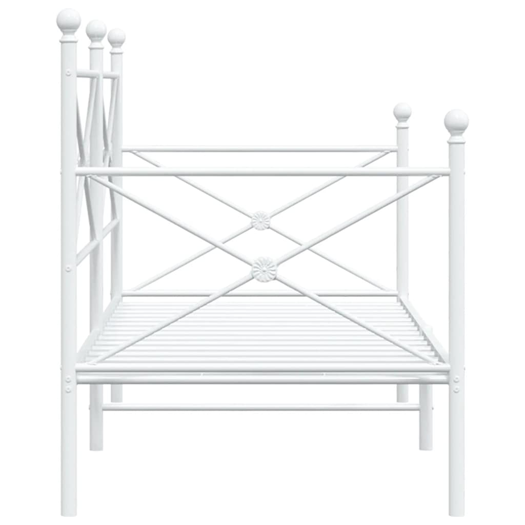 Day Bed without Mattress White 75x190 cm Steel