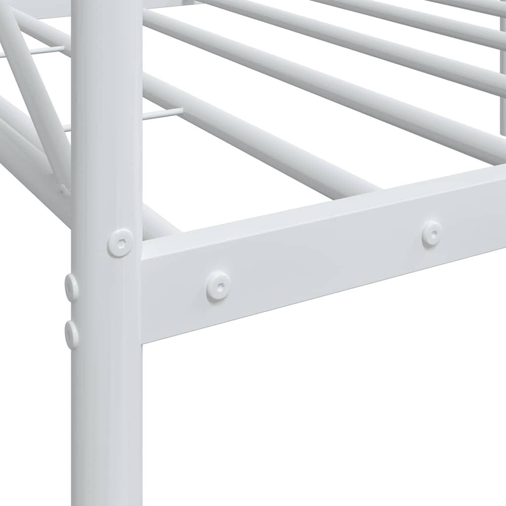 Day Bed without Mattress White 75x190 cm Steel