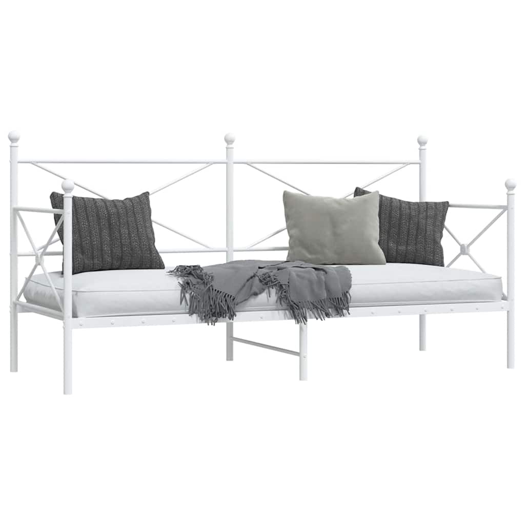 Day Bed without Mattress White 80x200 cm Steel
