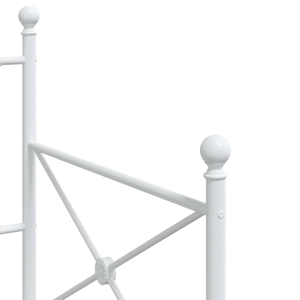 Day Bed without Mattress White 90x200 cm Steel