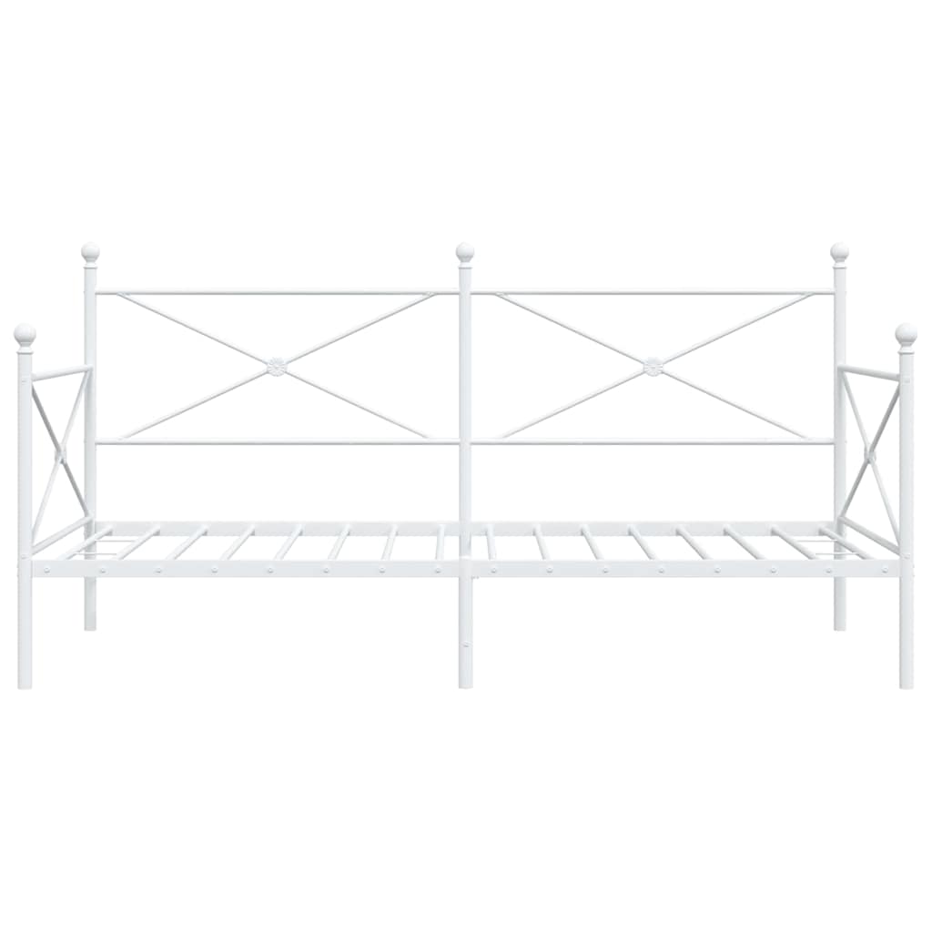 Day Bed without Mattress White 100x190 cm Steel