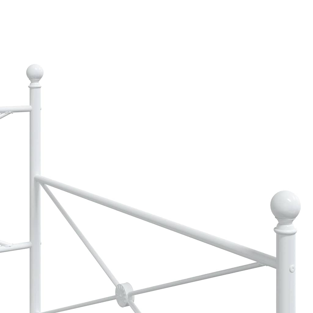 Day Bed without Mattress White 100x190 cm Steel