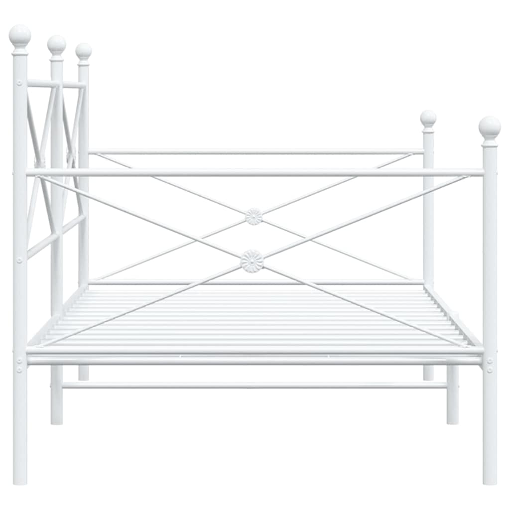 Day Bed without Mattress White 107x203 cm Steel