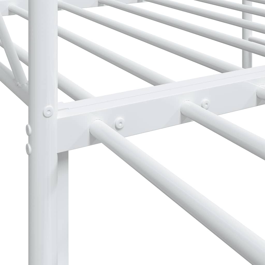 Daybed with Trundle without Mattress White 90x190 cm Steel