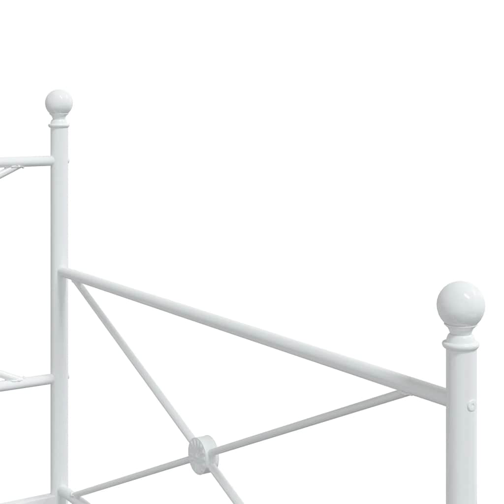 Daybed with Trundle without Mattress White 100x200 cm Steel