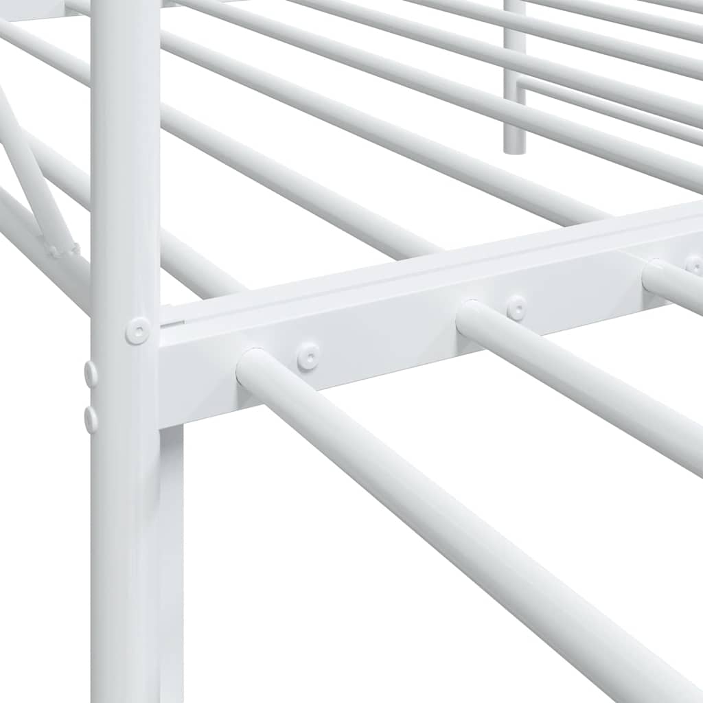 Daybed with Trundle without Mattress White 100x200 cm Steel