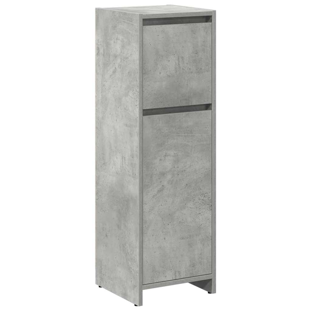 4 Piece Bathroom Furniture Set Concrete Grey Engineered Wood