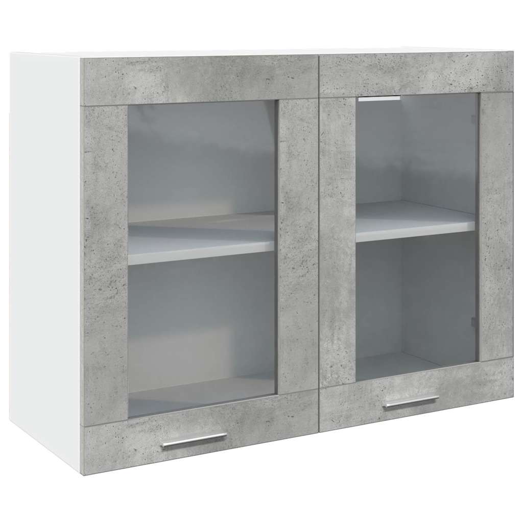 7 Piece Bathroom Furniture Set Lyon Concrete Grey Engineered Wood