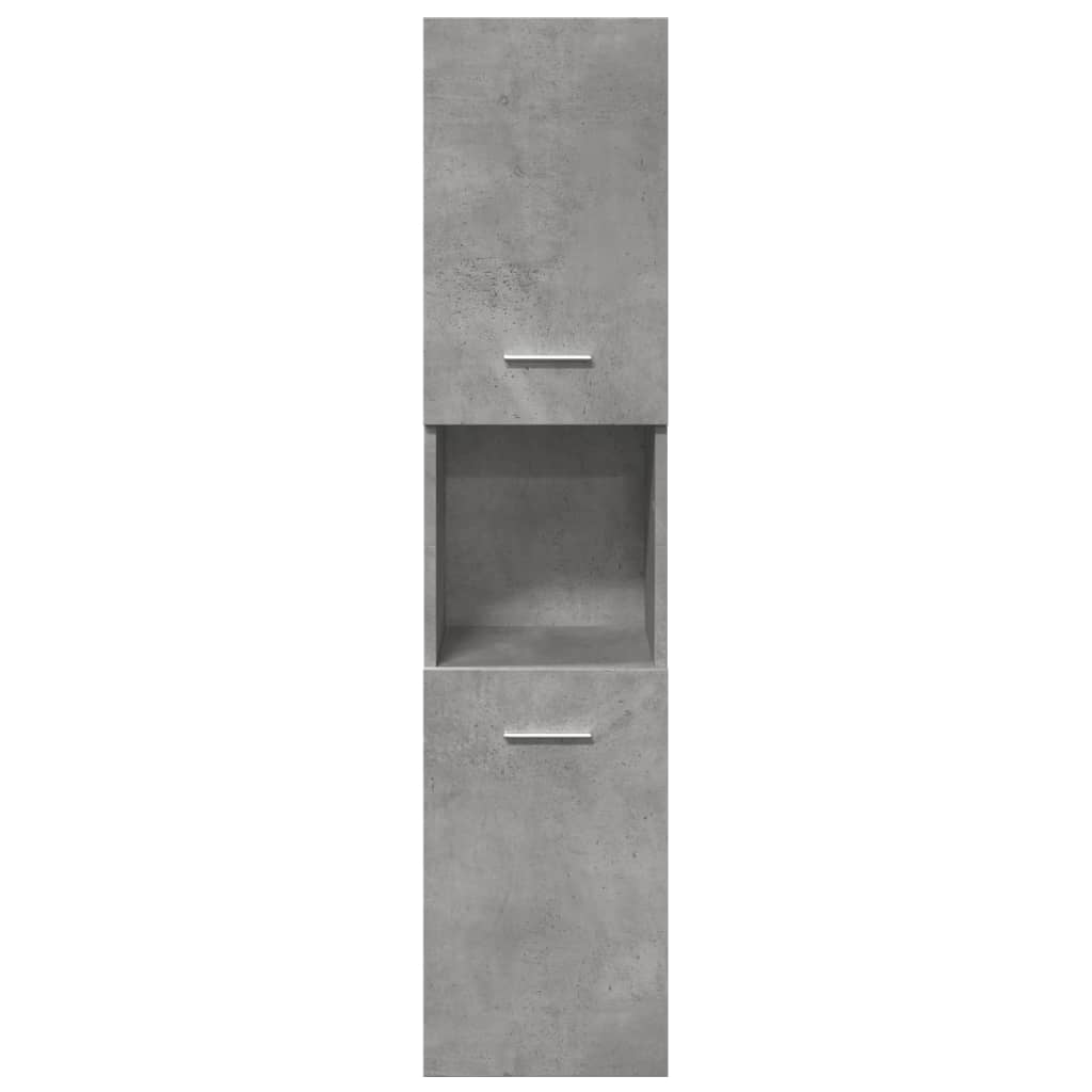 4 Piece Bathroom Furniture Set Concrete Grey Engineered Wood