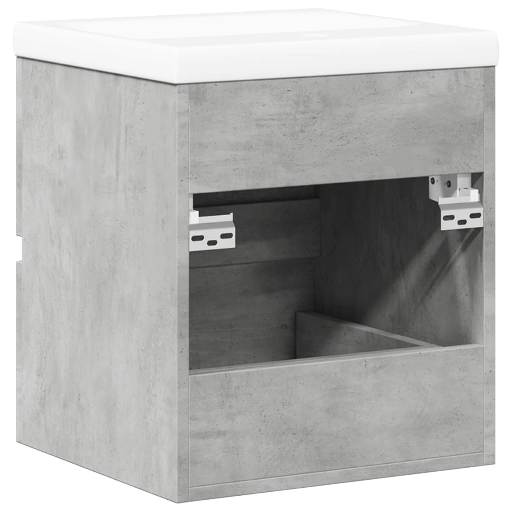 2 Piece Bathroom Furniture Set Concrete Grey Engineered Wood