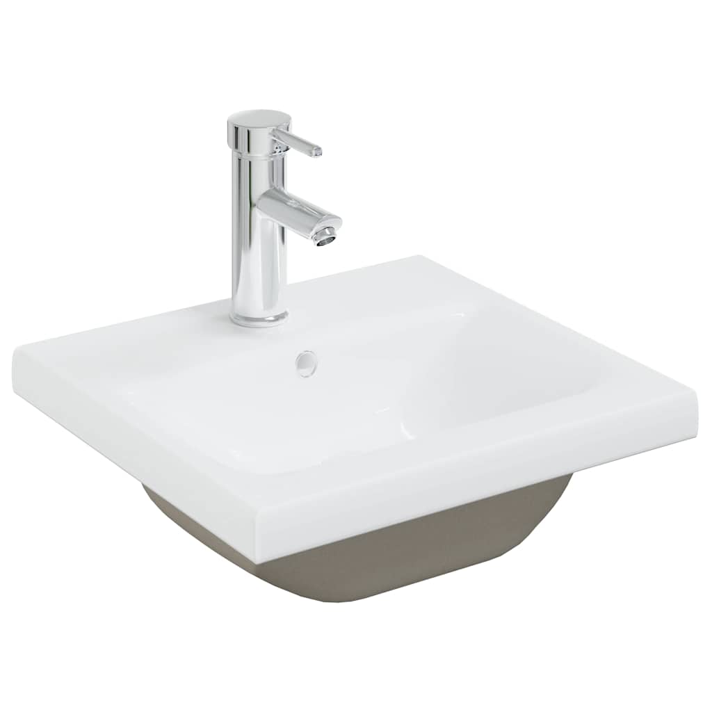 Bathroom Sink Cabinet with Built-in Basin and Faucet Sonoma Oak