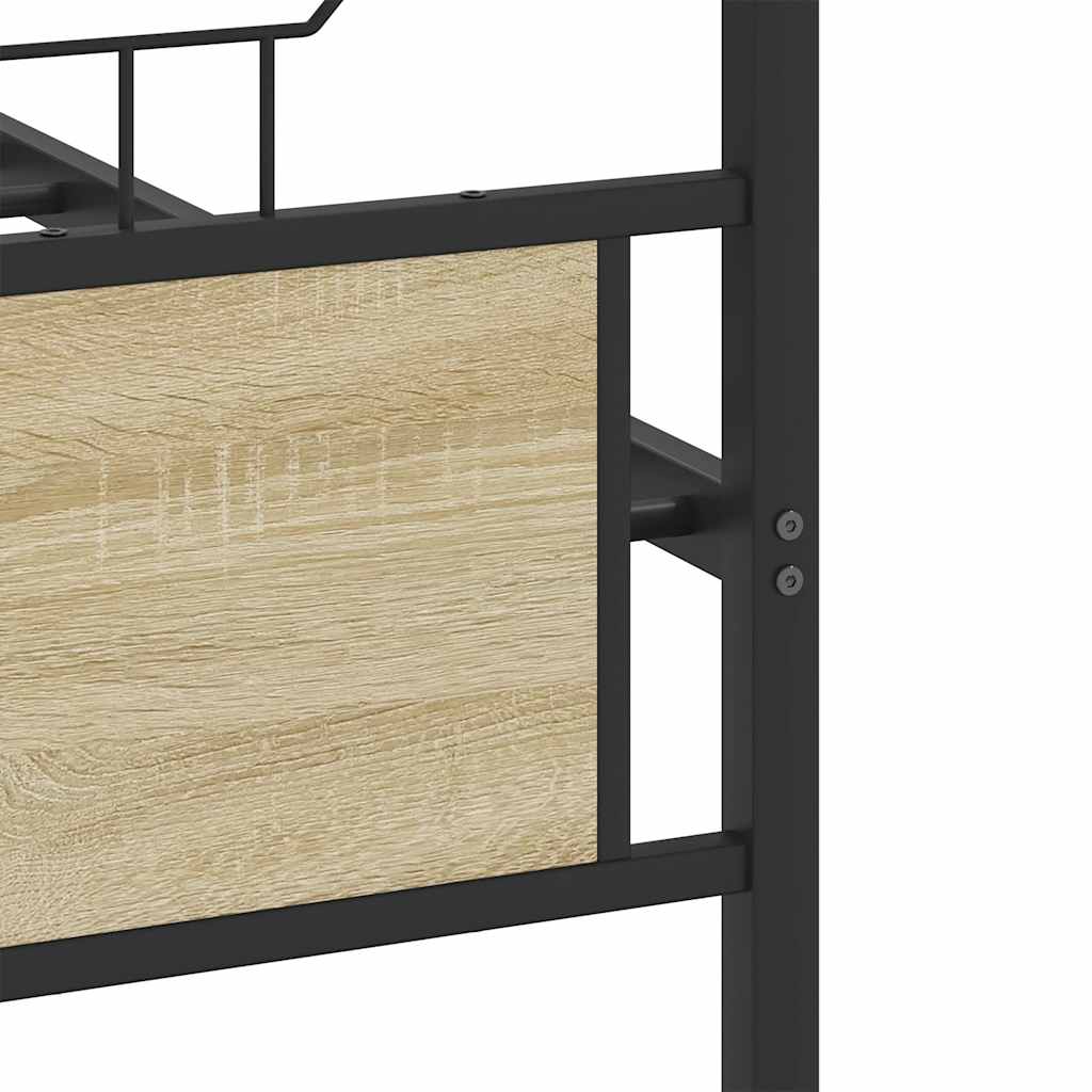 Metal Bed Frame without Mattress Sonoma Oak 180x200 cm Super King
