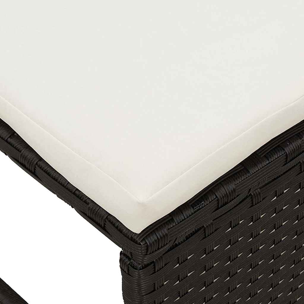 Garden Sofa Set 6 pcs Black and cream Poly Rattan