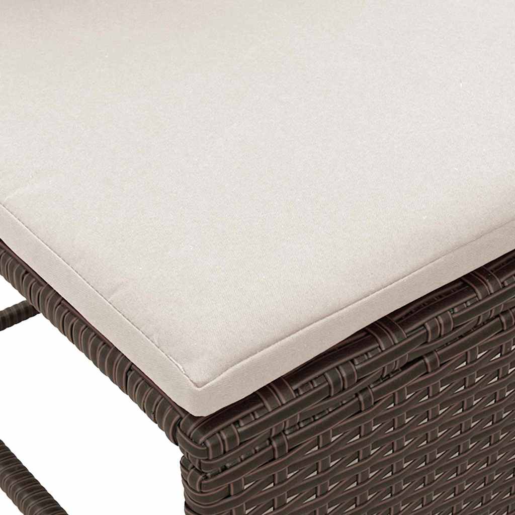 Garden Sofa Set 6 pcs Brown and cream Poly Rattan