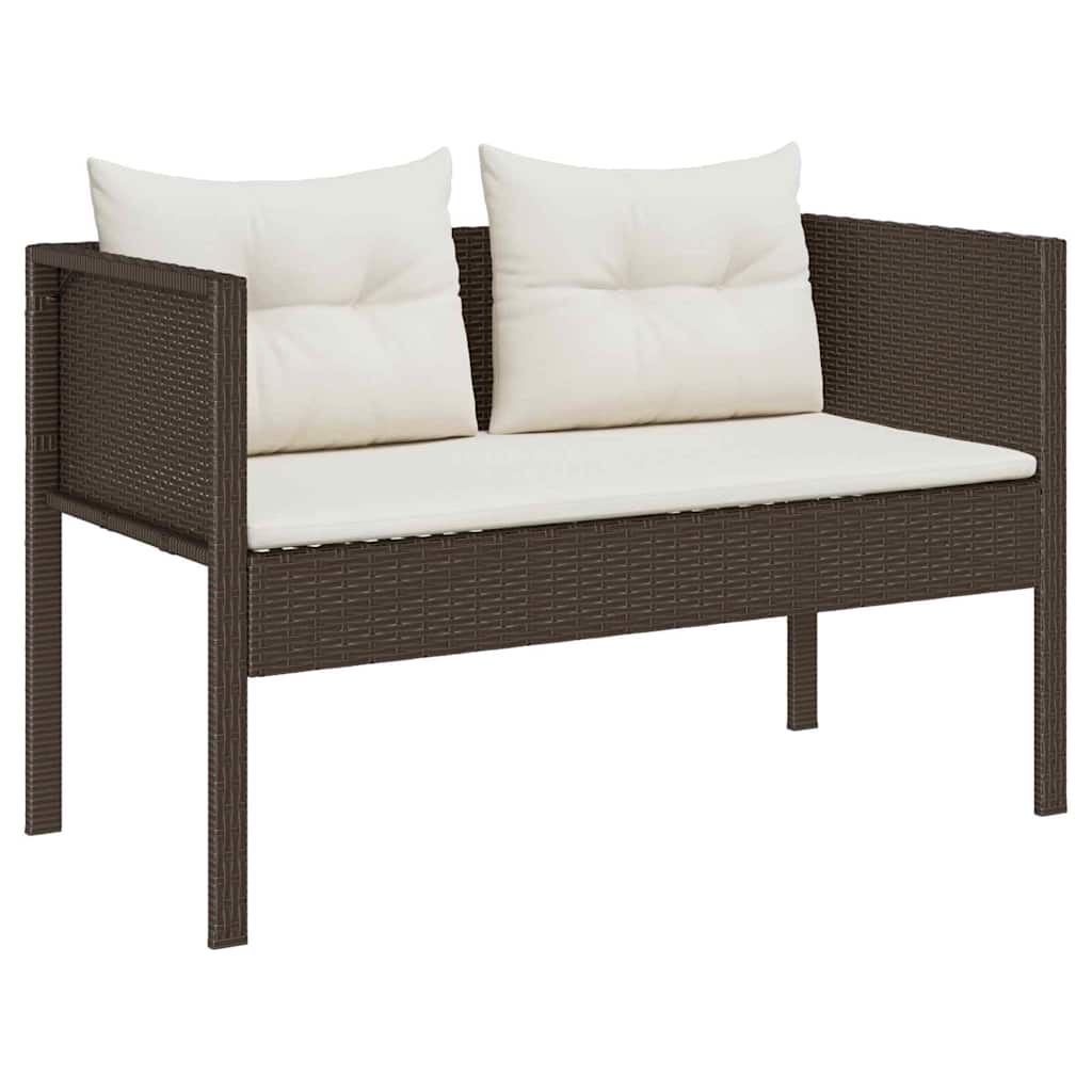Garden Sofa Set 6 pcs Brown and cream Poly Rattan