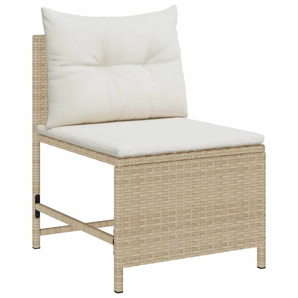 Garden Sofa Set 6 pcs Beige and cream Poly Rattan