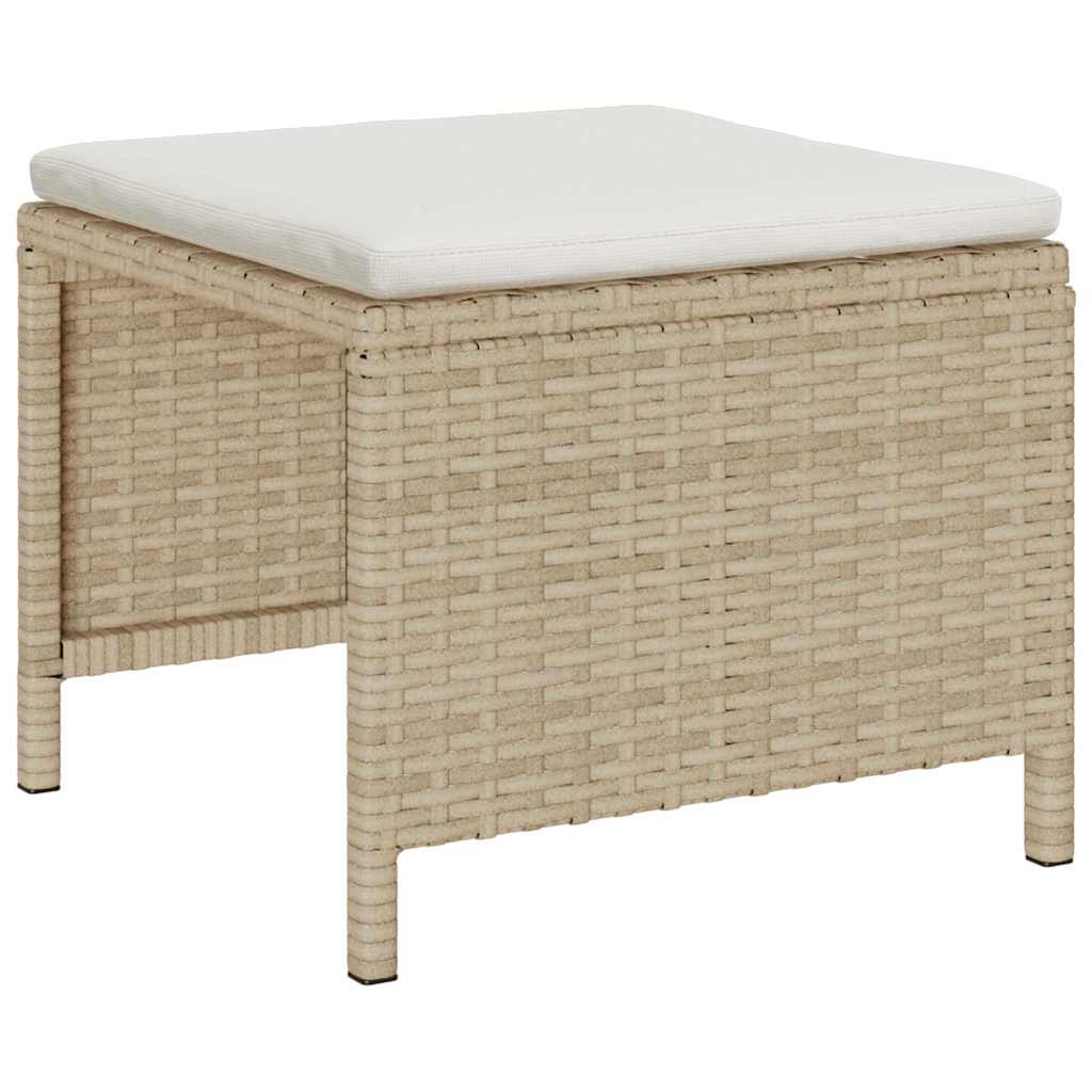 Garden Sofa Set 6 pcs Beige and cream Poly Rattan