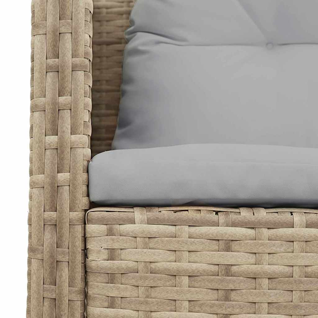 Garden Sofa Set 6 pcs Beige and light grey Poly Rattan