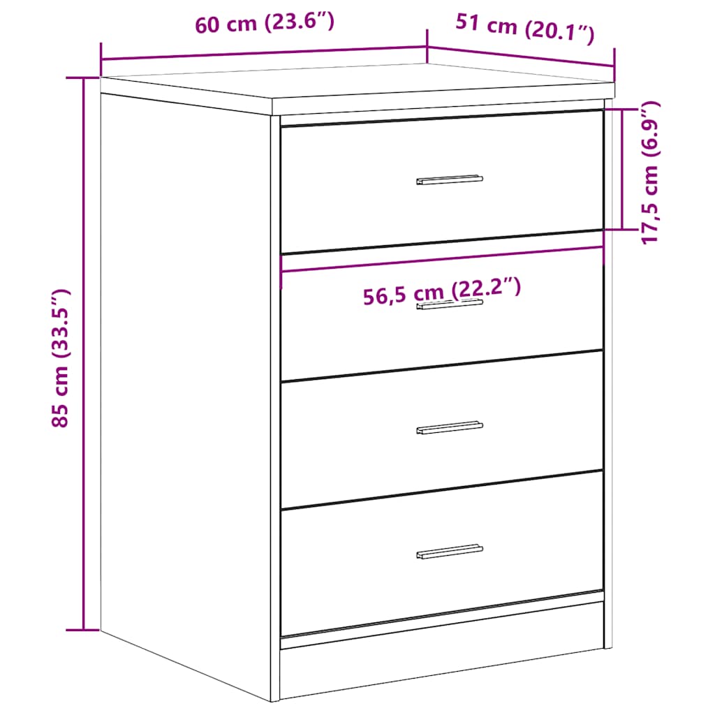 Garage Storage Cabinet Smoked Oak 60x51x85 cm Solid Wood Pine