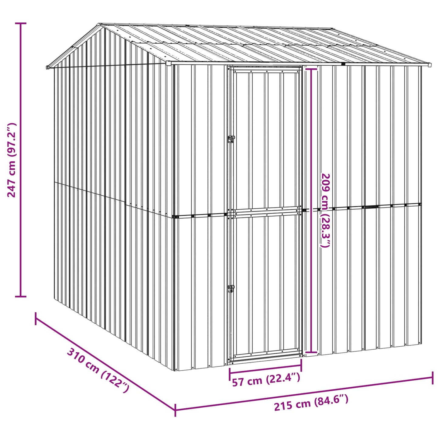 Bird Cage Anthracite 215 x 310 x 247 cm Galvanised steel