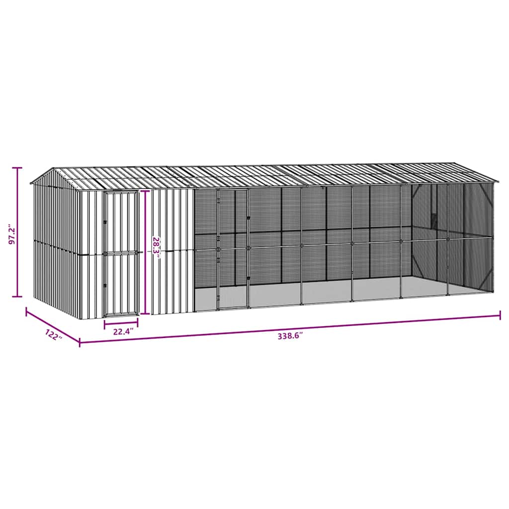 Bird Cage Anthracite 860 x 310 x 247 cm Galvanised steel