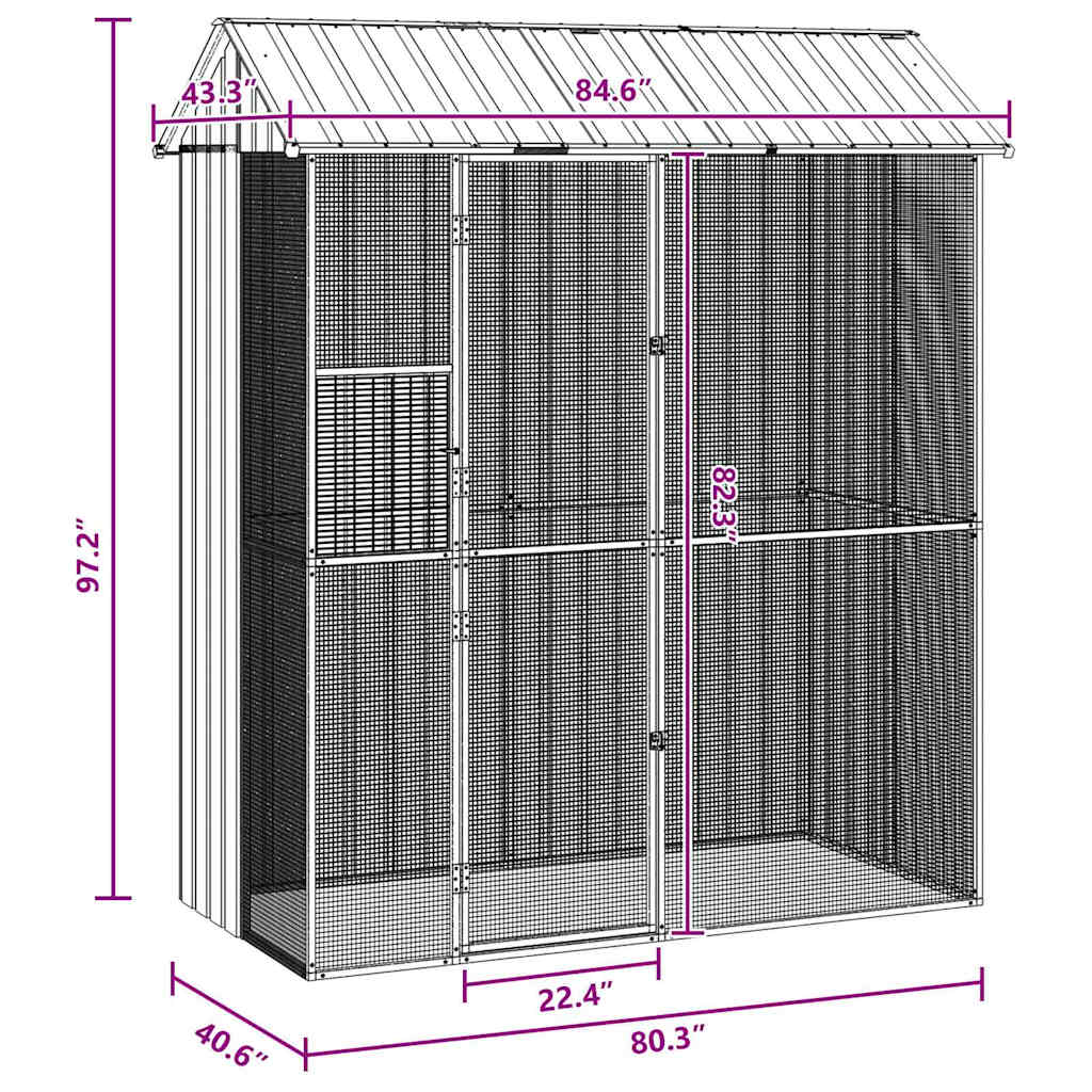 Bird Cage Anthracite 215 x 110 x 247 cm Galvanised steel
