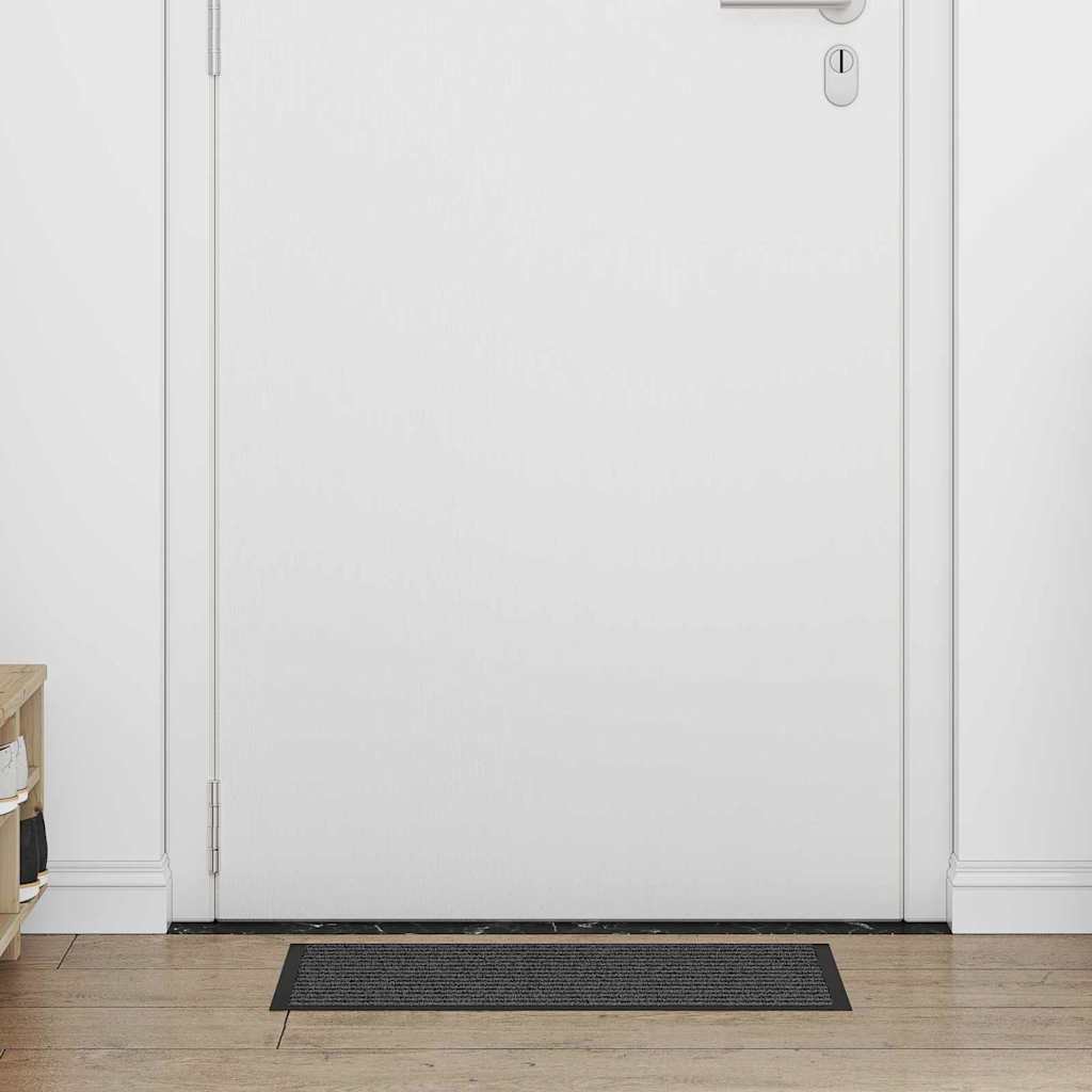 Doormat Striped Black and Grey 40 x 60 cm Polypropylene and PVC