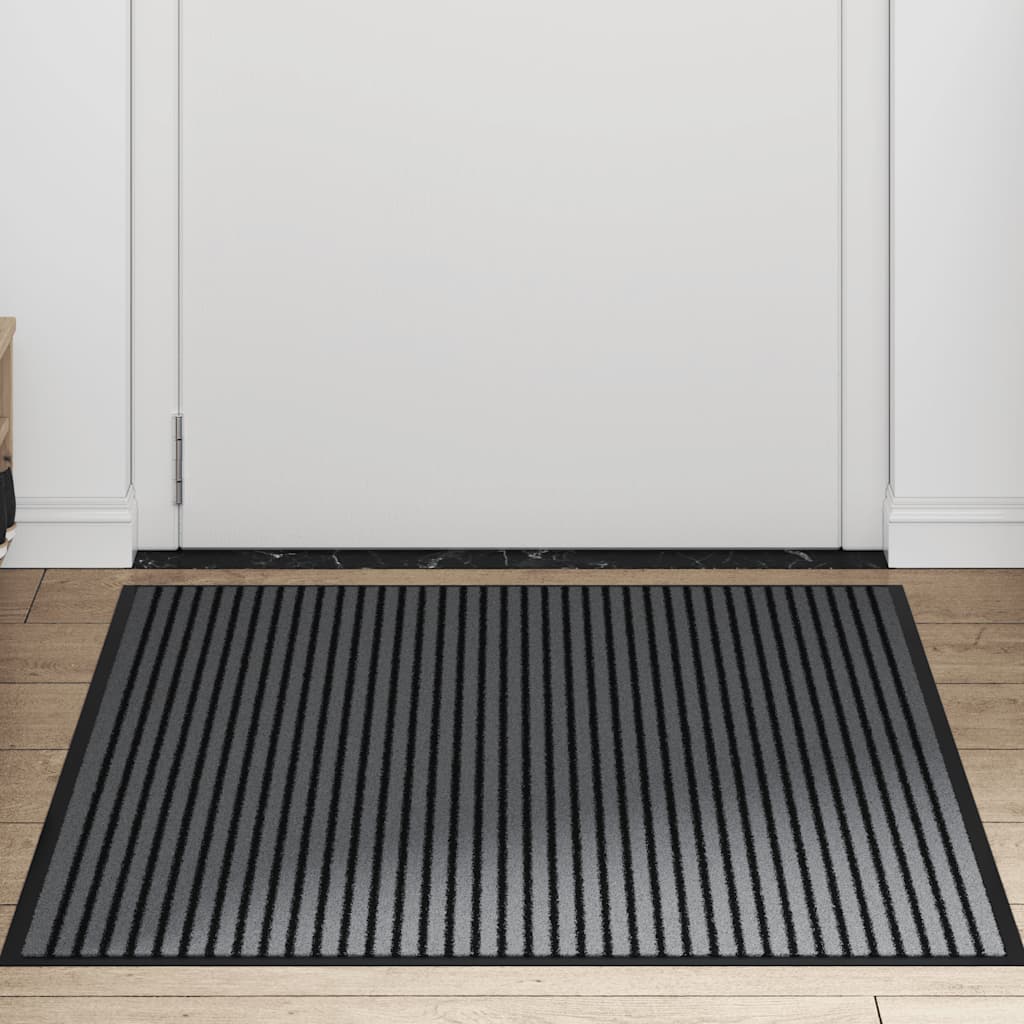 Doormat Stripe Black and Grey 90x150 cm