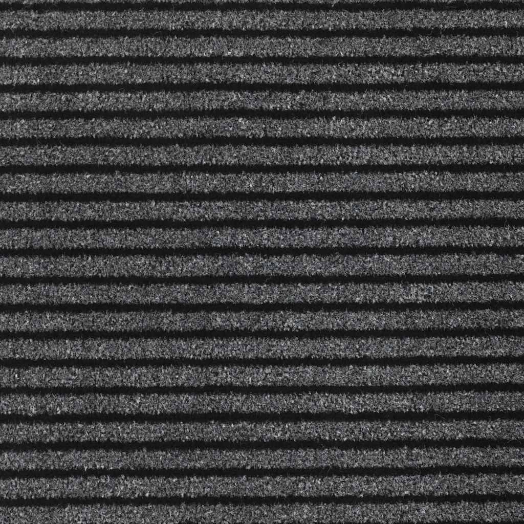 Doormat Stripe Black and Grey 115x200 cm