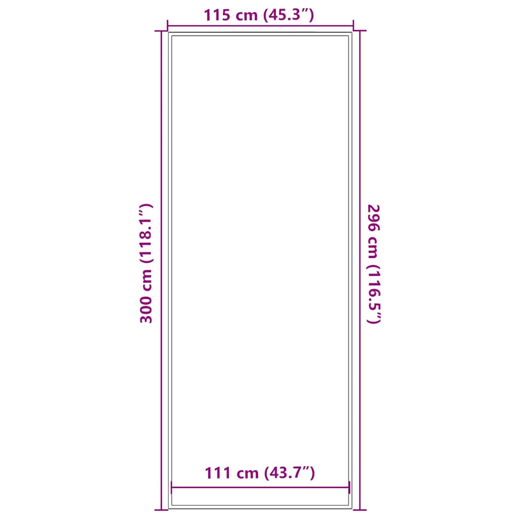 Doormat Anthracite 115x300 cm