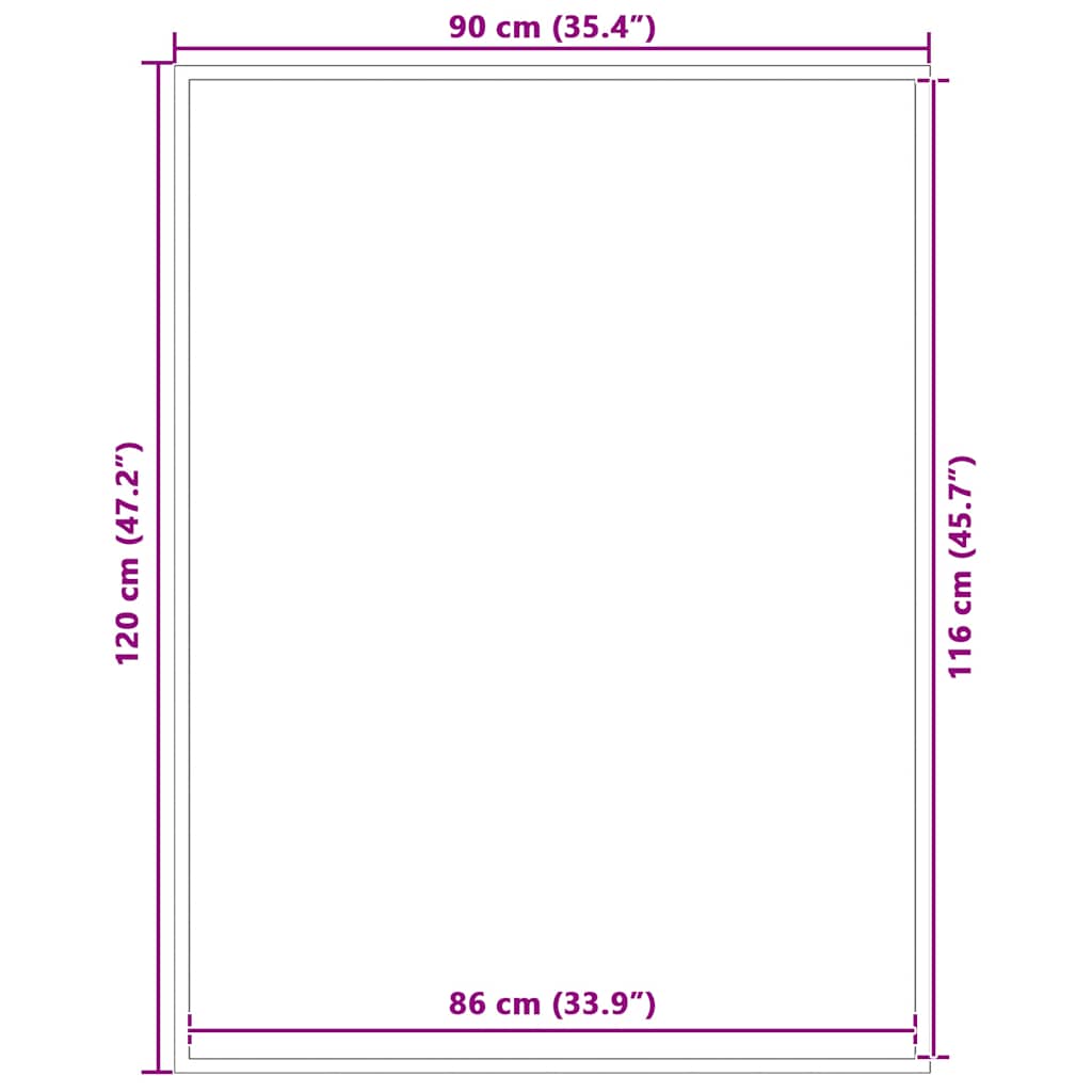 Doormat Grey 90x120 cm