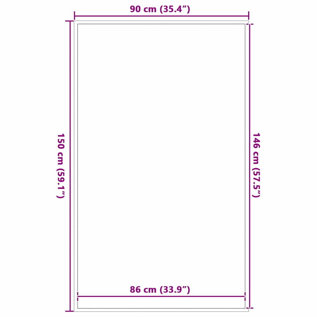 Doormat Grey 90x150 cm