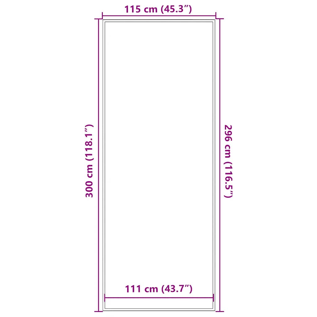 Doormat Grey 115x300 cm