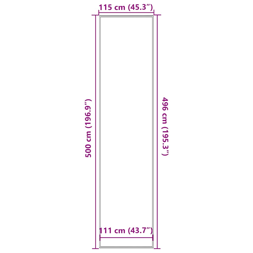 Doormat Grey 115x500 cm