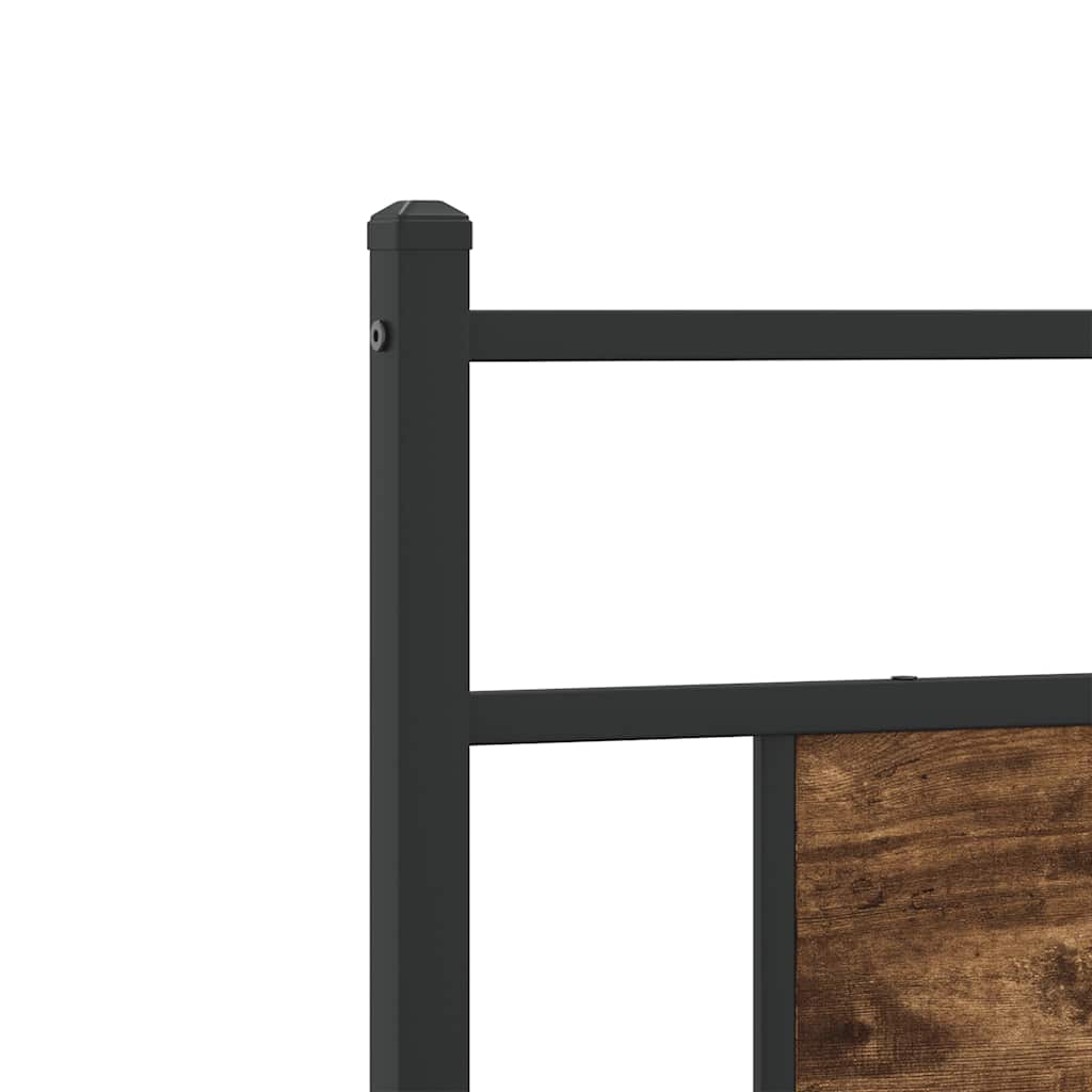 Bed Frame without Mattress Smoked Oak 75x190 cm Small Single Engineered Wood
